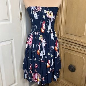 Anthropologie Boho Style Smocked strapless Dress. Size M